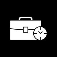 Office Time Glyph Inverted Icon vector