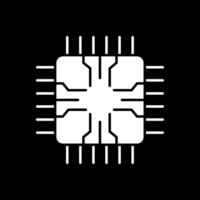 icono de glifo de chip invertido vector