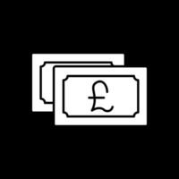 Pound Currency Glyph Inverted Icon vector