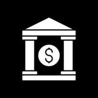 Bank Glyph Inverted Icon vector