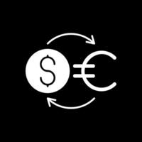 icono de glifo de cambio de dinero invertido vector