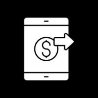 Send Money Glyph Inverted Icon vector