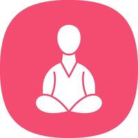 Meditation Glyph Curve Icon vector