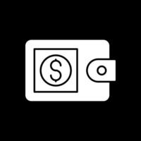 Wallet Glyph Inverted Icon vector