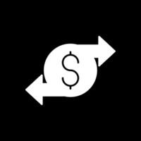 Money Transfer Glyph Inverted Icon vector