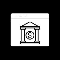 Internet Banking Glyph Inverted Icon vector