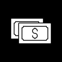 Dollar Currency Glyph Inverted Icon vector