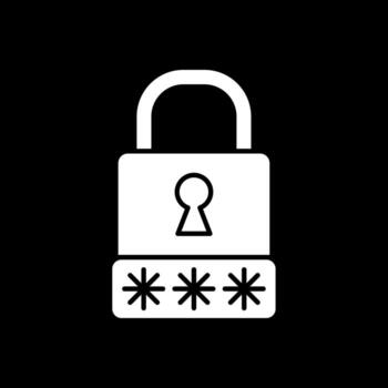 contraseña glifo invertido icono vector