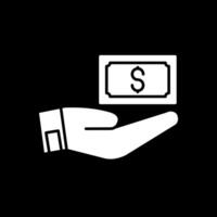 Give Money Glyph Inverted Icon vector
