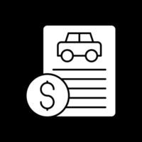 Car Loan Glyph Inverted Icon vector