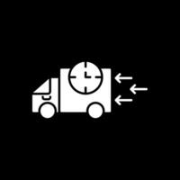 Fast Delivery Glyph Inverted Icon vector