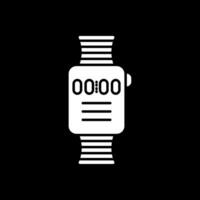 Smart Watch Glyph Inverted Icon vector