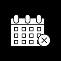 Cancel Event Glyph Inverted Icon vector