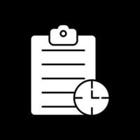 Waiting List Glyph Inverted Icon vector