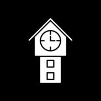 Tower Watch Glyph Inverted Icon vector