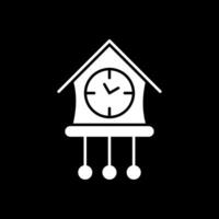 cuco reloj glifo invertido icono vector