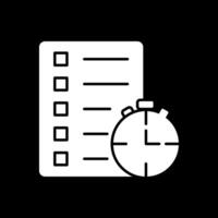 Track Of Time Glyph Inverted Icon vector