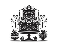 cake silhouette icon graphic logo design vector