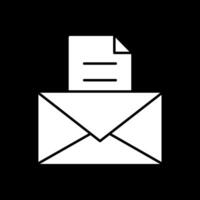 Email Glyph Inverted Icon vector