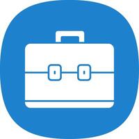 Briefcase Glyph Curve Icon vector