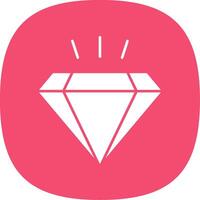 Diamond Glyph Curve Icon vector