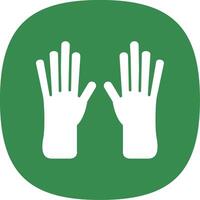Leather Gloves Glyph Curve Icon vector