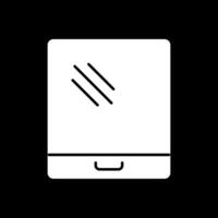 Tablet Glyph Inverted Icon vector