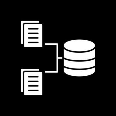 Data Collection Glyph Inverted Icon