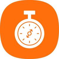 Pocket Watch Glyph Curve Icon vector