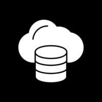Cloud Data Glyph Inverted Icon vector