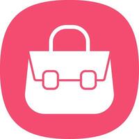 Shoulder Bag Glyph Curve Icon vector