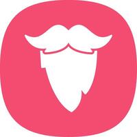 Moustache Glyph Curve Icon vector