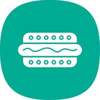 Hot Dog Glyph Curve Icon vector