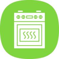 Cooking Stove Glyph Curve Icon vector