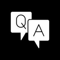 Question And Answer Glyph Inverted Icon vector