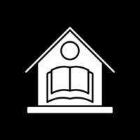 Home School Glyph Inverted Icon vector