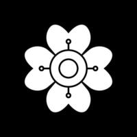 Hydrangea Glyph Inverted Icon vector