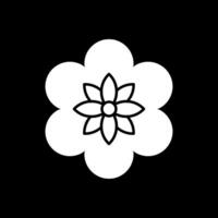 Flower Glyph Inverted Icon vector