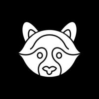 Raccoon Glyph Inverted Icon vector