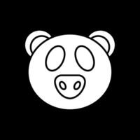 Panda Glyph Inverted Icon vector