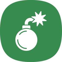 Bomb Glyph Curve Icon vector