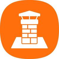 Chimneys Glyph Curve Icon vector