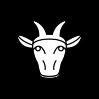 Goat Glyph Inverted Icon vector