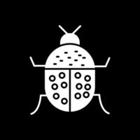 Beetle Glyph Inverted Icon vector