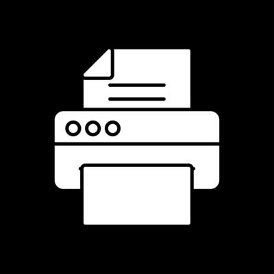 Printer Glyph Inverted Icon