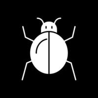 Bug Glyph Inverted Icon vector