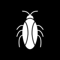 icono de glifo de cucaracha invertido vector