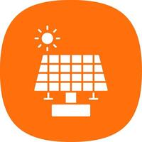 solar panel glifo curva icono vector