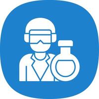 Chemist Glyph Curve Icon vector