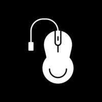 Mouse Glyph Inverted Icon vector